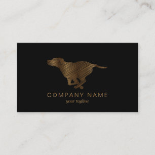 Running dog with Gold Scribble Business Card