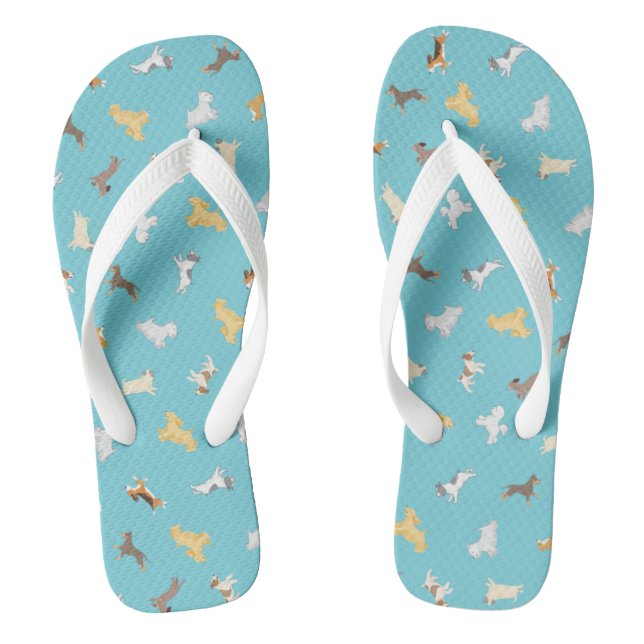 Running Dogs Flip Flop Sandals (Footbed)