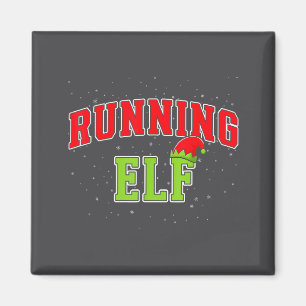 Running Elf Christmas Family Matching Group Xmas R Magnet