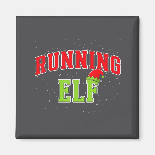Running Elf Christmas Family Matching Group Xmas R Magnet (Front)
