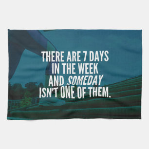 Running Exercise Motivational Words Kitchen Towel