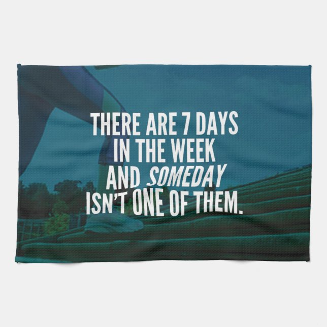 Running Exercise Motivational Words Kitchen Towel (Horizontal)
