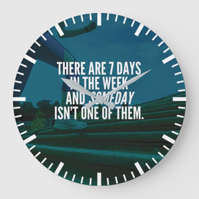 Running Exercise Motivational Words Large Clock (Front)