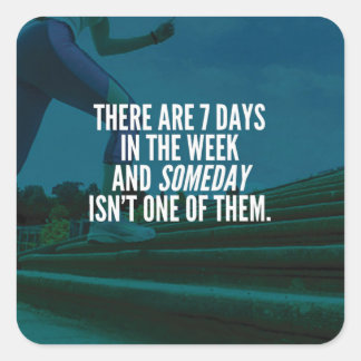 Running Exercise Motivational Words Square Sticker