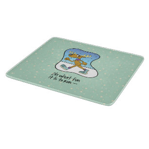 Running Exercise Reindeer Christmas Cutting Board