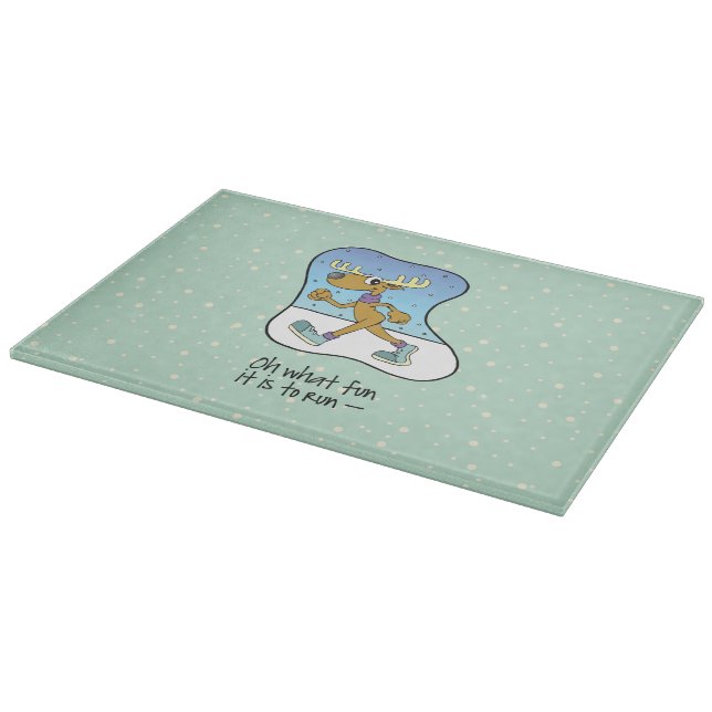 Running Exercise Reindeer Christmas Cutting Board (Corner)