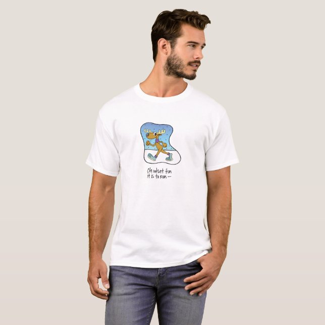 Running Exercise Reindeer Christmas T-Shirt (Front Full)