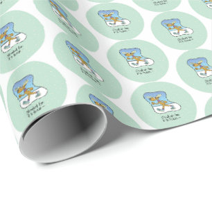 Running Exercise Reindeer Christmas Wrapping Paper
