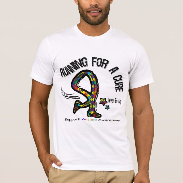 Running For A Cure Autism T-Shirt (Front)