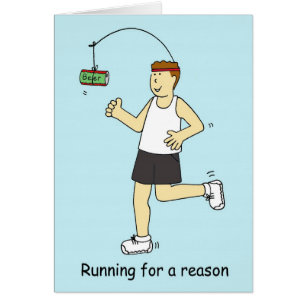 Running for Beer Cartoon Humour