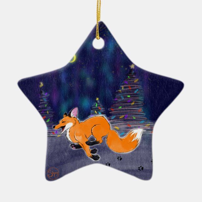 Running Fox Ornament (Front)