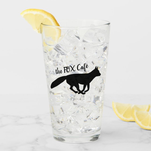 Running Fox Silhouette | Cool Personalized Glass (Front Ice)