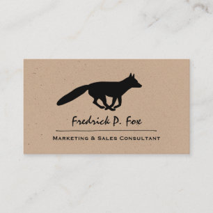 Running Fox Silhouette   Wildlife Animal Business Card