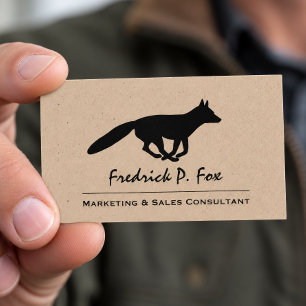 Running Fox Silhouette Wildlife Animal Business Card