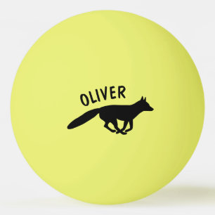 Running Fox Silhouette Wildlife Personalized Ping Pong Ball