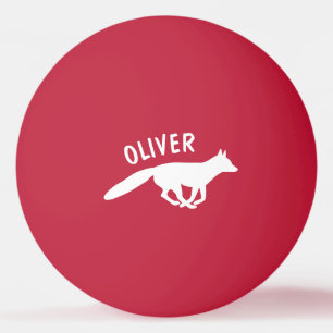 Running Fox Silhouette Wildlife Personalized Ping Pong Ball