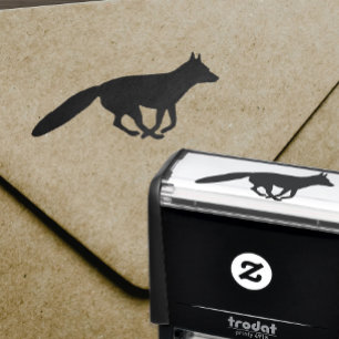 Running Fox Silhouette Wildlife Self-inking Stamp
