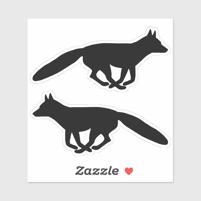 Running Fox Silhouettes Vinyl Sticker Set (Sheet)