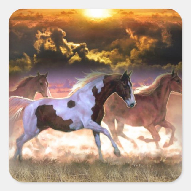 Running Free Square Sticker (Front)