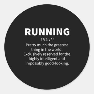 Running Funny Definition Funny 5k Marathon Runner Classic Round Sticker