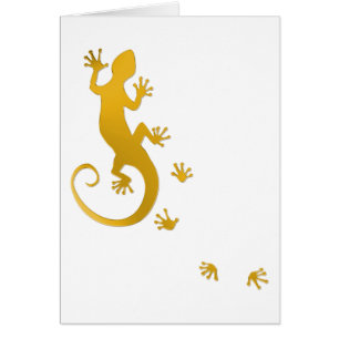 Running Gecko gold   transparent background