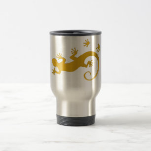 Running Gecko gold Travel Mug