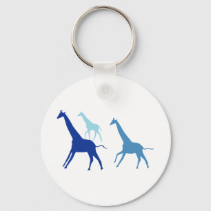 Running Giraffe (Blue) Keychain
