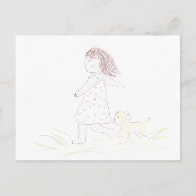 Running Girl 1 Postcard (Front)