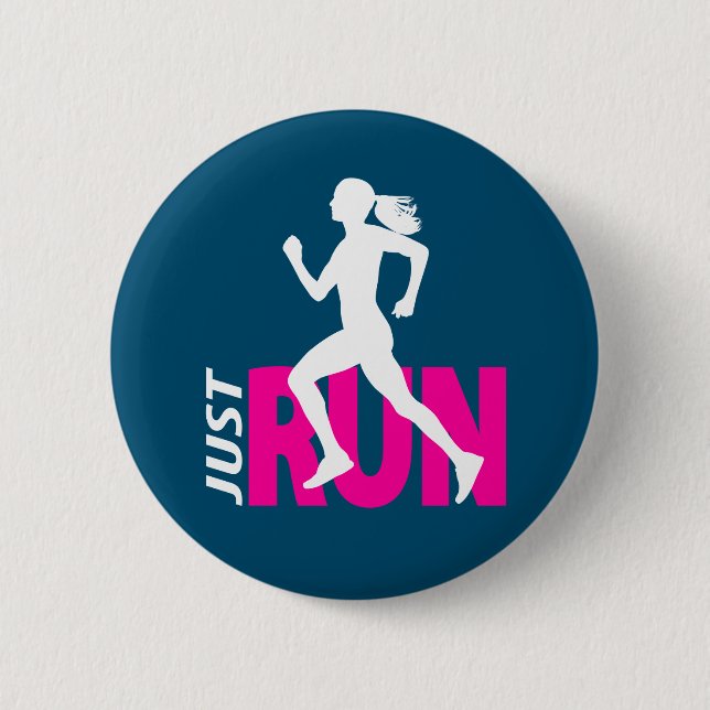 Running girl 2 inch round button (Front)