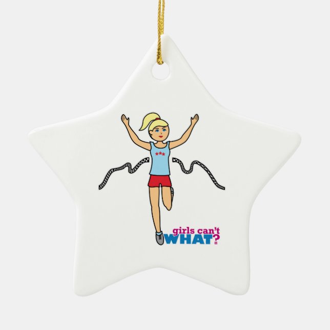 Running Girl Ceramic Ornament (Front)