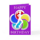 Running Girl Happy Birthday Greeting Card