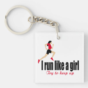 Running girl keychain