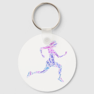 Running girl keychain