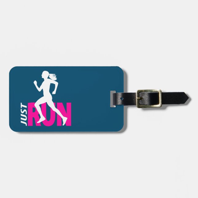 Running girl luggage tag (Front Horizontal)