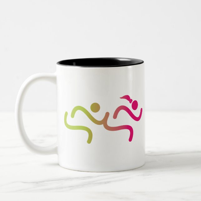 Running Girls Forever Two-Tone Coffee Mug (Left)
