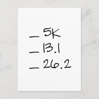 Running Goal Checklist Vertical Postcard