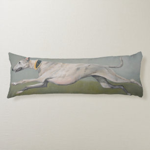 Running Greyhound Dog Art Body Pillow