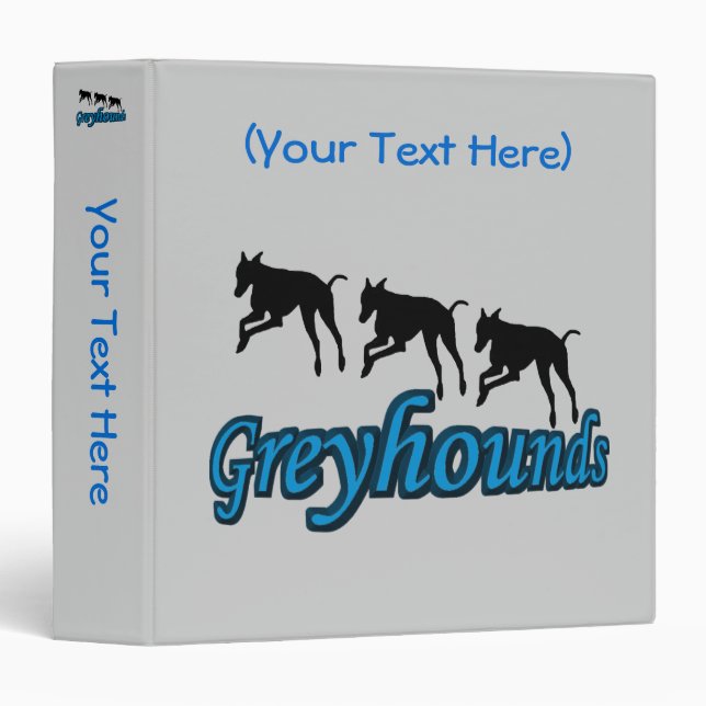 Running Greyhound Dogs Personalized Binder (Front/Spine)
