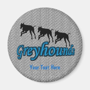 Running Greyhound Silhouettes Dog Magnet