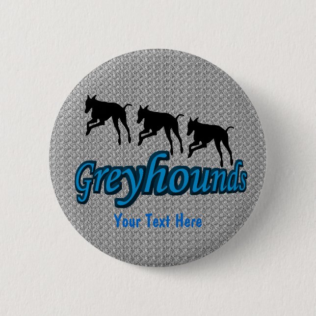 Running Greyhounds Dog Button (Front)