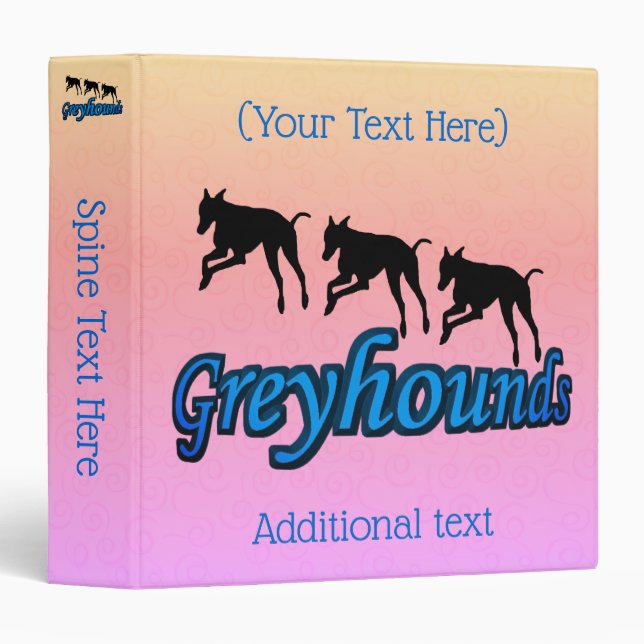 Running Greyhounds Personalized Binder (Front/Spine)