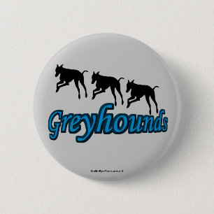 Running Greyhounds Silhouette Dog Lover Button
