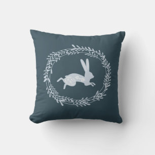 Running Hare   Monogram Throw Pillow