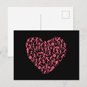Running Heart - Women Runner Silhouettes Postcard