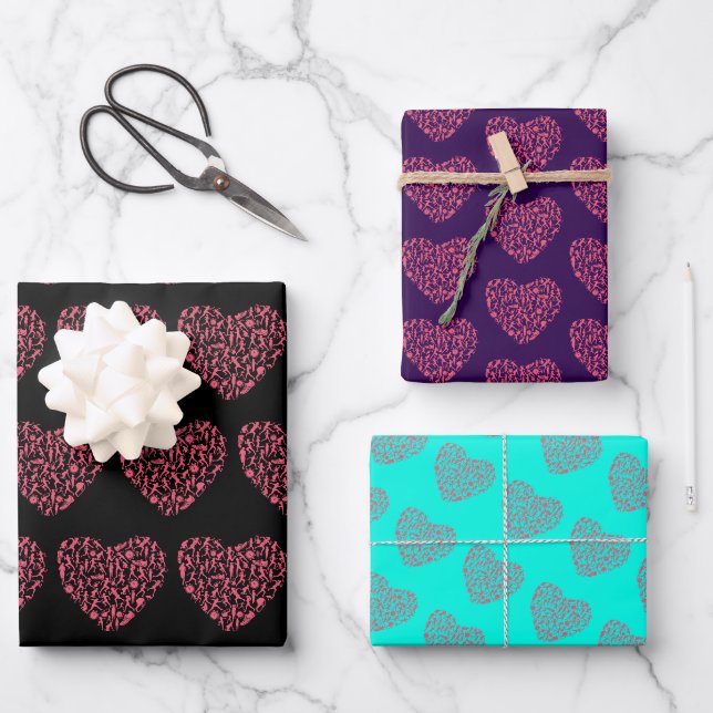 Running Heart - Women Runner Silhouettes Wrapping Paper Sheet (Front)
