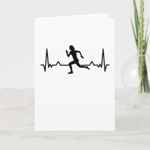 Running Heartbeat Line Funny Runner Gifts Card