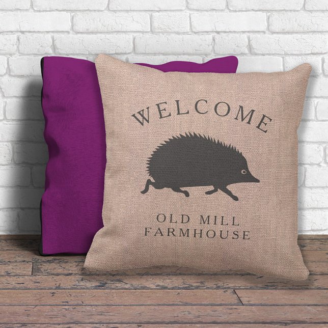 Running Hedgehog Custom country style Throw Pillow (Creator Uploaded)