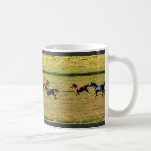 Running Herd of Horses on a Ranch Equine Photo Coffee Mug