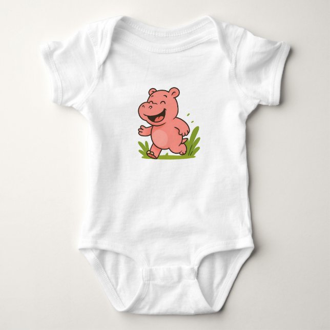 Running Hippo Kids' Shirt (Front)