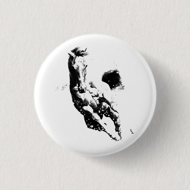 Running Horse 1 Inch Round Button (Front)